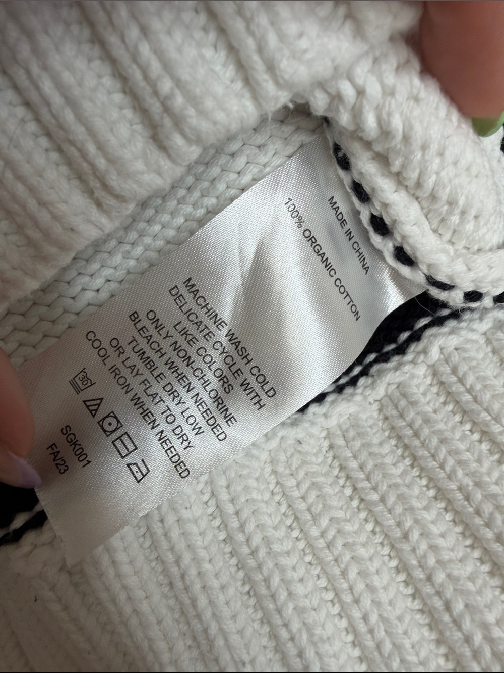 Quince Organic Cotton Striped Crew Sweater Ivory Black M - Picture 4 of 6